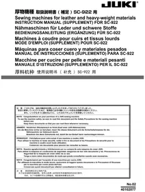 Notice JUKI DNU-1541-7 Machine à coudre