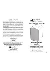 Notice Guardian AC4175 Purificateur d'air