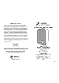 Notice Guardian AC4150 Purificateur d'air