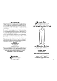 Notice Guardian AC5000 Purificateur d'air