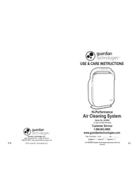 Notice Guardian AC9200 Purificateur d'air