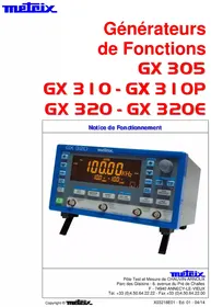 Notice METRIX GX 310 équipements de mesure