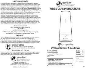 Notice Guardian GG3000B Non catégorisé