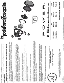 Notice Rockford Fosgate POWER T0D215 Caisson de basses
