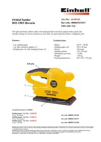 Notice Bavaria by Einhell BSS 150/1 Ponceuse