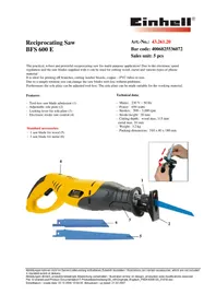 Notice Bavaria by Einhell BFS 600 E Scie