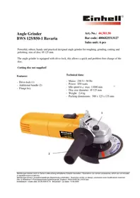 Notice Bavaria by Einhell BWS 125/850-1 Broyeur