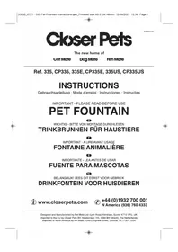 Notice Closer Pets CAT MATE 335 Animaux domestiques