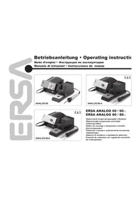 Notice Ersa ANALOG 60 A Machine de soudure