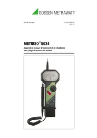 Notice Gossen Metrawatt METRISO 5024 équipements de mesure
