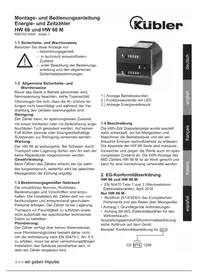 Notice Kübler HW 66 M Compteur électrique