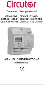 Notice CIRCUTOR CEM-C21-T1-MID Compteur d'énergie