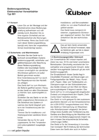 Notice Kübler TYP 901 équipements de mesure