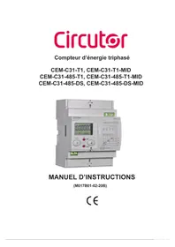 Notice CIRCUTOR CEM-C31-485-T1-MID Compteur d'énergie