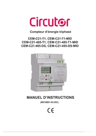 Notice CIRCUTOR CEM-C21-485-T1-MID Compteur d'énergie