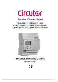Notice CIRCUTOR CEM-C31-T1-MID Compteur d'énergie