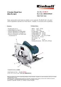 Notice Global HK-P 66/1 Scie