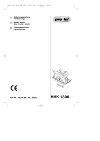 Notice Proviel HHK 1800 Scie
