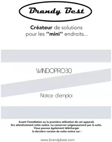 Notice BRANDY BEST WINDOPRO30 Réfrigérateur