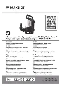 Notice PARKSIDE PPTPS 1100 A1 Pompe à eau
