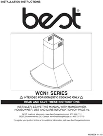Notice BEST WCN1366SS Hotte