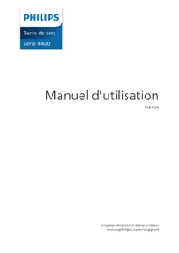 Notice PHILIPS TAB4208 Barre de son