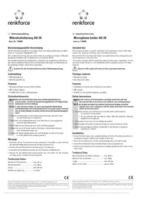 Notice Renkforce AD-20 Microphone