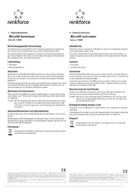 Notice Renkforce RF-3511641 Lecteur de cartes mémoire