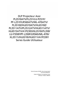 Notice ACER XL3510I Vidéoprojecteur