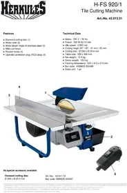 Notice Herkules H-FS 920/1 Scie