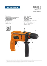 Notice Bavaria BID 650 E Perceuse