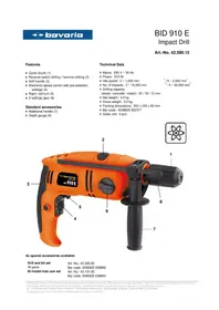 Notice Bavaria BID 910 E Perceuse