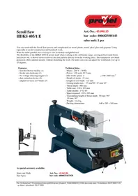 Notice Proviel HDKS 405/1 E Scie