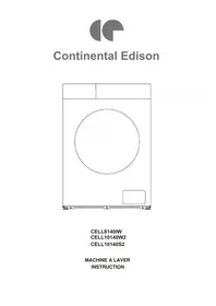 Notice CONTINENTAL EDISON CELL10140W2 Machine à laver