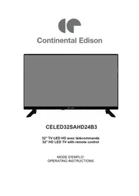 Notice CONTINENTAL EDISON CELED32SAHD24B3 Télévision