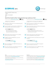 Notice G-TECHNOLOGY DRIVE SLIM Disque dur