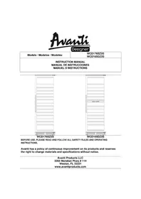 Notice Avanti WCD176SZ3S Cave à vin