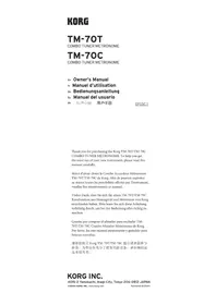 Notice KORG TM-70T Equipement DJ