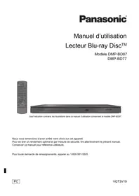 Notice PANASONIC DMP-BD87 Lecteur blu-ray