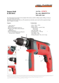 Notice Ergotools Pattfield E-SB 550 E Perceuse