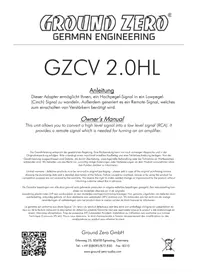 Notice Ground Zero GZCV 2.0HL Non catégorisé