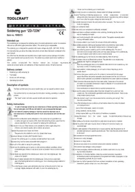 Notice Toolcraft ZD-723N Machine de soudure