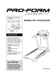 Notice ProForm CARBON T7 Tapis de course