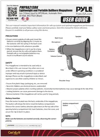 Notice Pyle PMPRA213BL Mégaphone