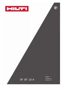 Notice HILTI SF BT 22‑A Visseuse