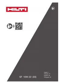 Notice HILTI SF 10W-22 Visseuse