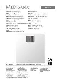 Notice MEDISANA PS 470 Balance