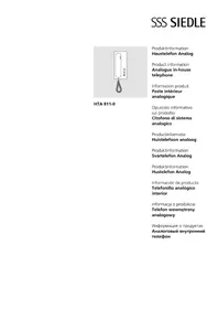Notice Siedle HTA 811-0 Interphone