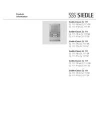 Notice Siedle CLASSIC CL 111-2 B Interphone
