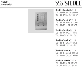 Notice Siedle CLASSIC CL 111-3 R Interphone